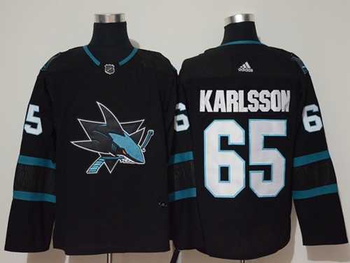 Men's Adidas San Jose Sharks #65 Erik Karlsson Black Alternate Authentic Stitched NHL Jersey