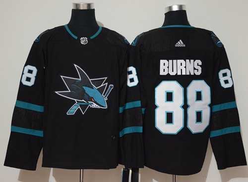 Men's Adidas San Jose Sharks #88 Brent Burns Black Alternate Authentic Stitched NHL Jersey