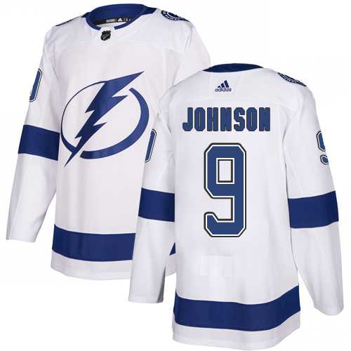 Men's Adidas Tampa Bay Lightning #9 Tyler Johnson White Road Authentic Stitched NHL Jersey