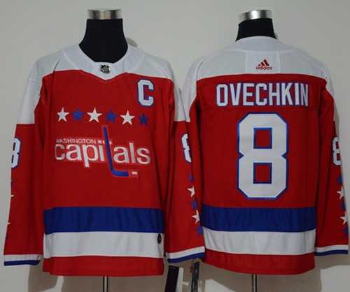 Men's Adidas Washington Capitals #8 Alex Ovechkin Red Alternate Authentic Stitched NHL Jersey