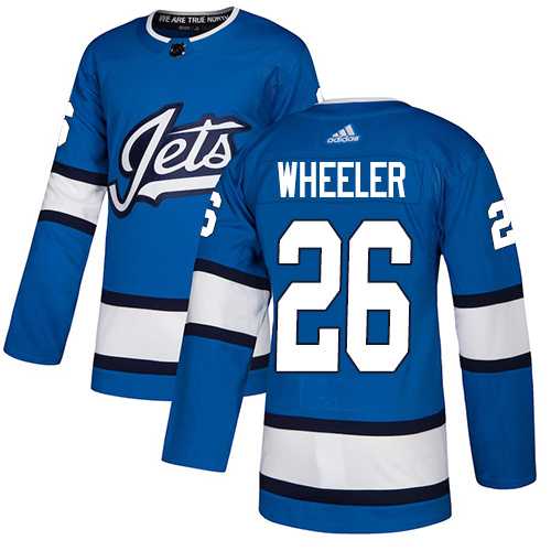 Men's Adidas Winnipeg Jets #26 Blake Wheeler Blue Alternate Authentic Stitched NHL Jersey