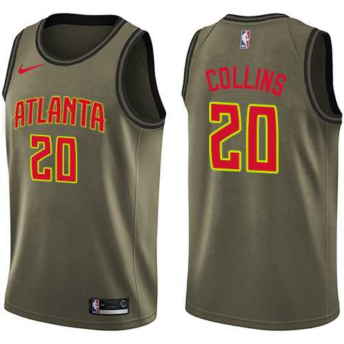 Men's Nike Atlanta Hawks #20 John Collins Green NBA Swingman Salute to Service Jersey