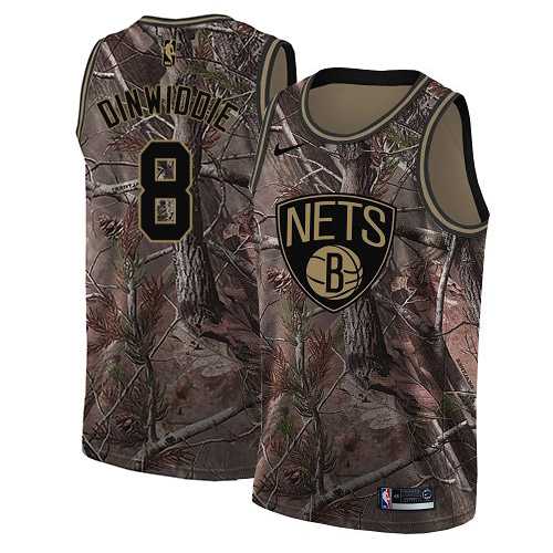 Men's Nike Brooklyn Nets #8 Spencer Dinwiddie Camo NBA Swingman Realtree Collection Jersey