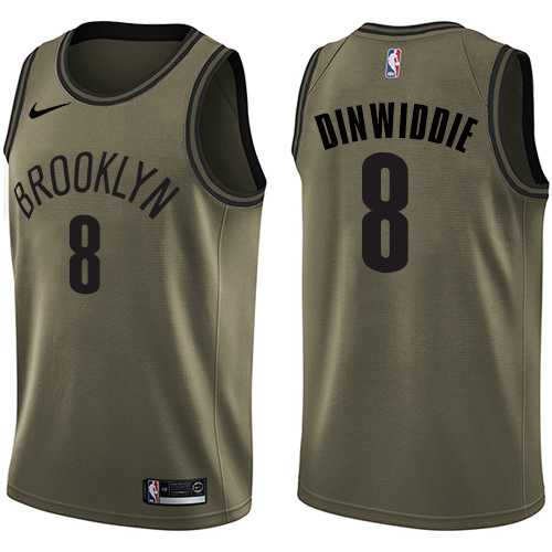 Men's Nike Brooklyn Nets #8 Spencer Dinwiddie Green NBA Swingman Salute to Service Jersey