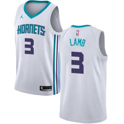 Men's Nike Charlotte Hornets #3 Jeremy Lamb White NBA Jordan Swingman Association Edition Jersey