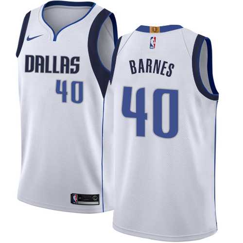 Men's Nike Dallas Mavericks #40 Harrison Barnes White NBA Swingman Association Edition Jersey