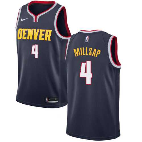 Men's Nike Denver Nuggets #4 Paul Millsap Navy NBA Swingman Icon Edition Jersey