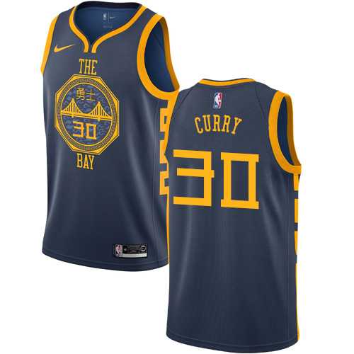 Men's Nike Golden State Warriors #30 Stephen Curry Navy NBA Swingman City Edition 2018-19 Jersey
