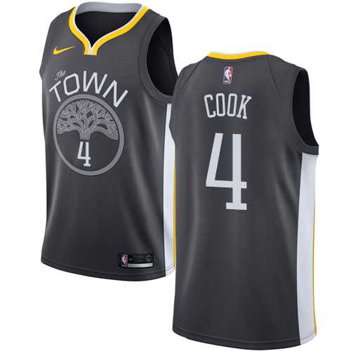 Men's Nike Golden State Warriors #4 Quinn Cook Black NBA Swingman Statement Edition Jersey
