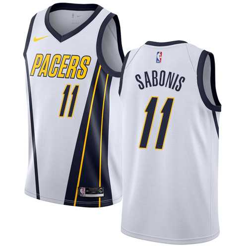 Men's Nike Indiana Pacers #11 Domantas Sabonis White NBA Swingman Earned Edition Jersey