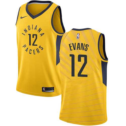Men's Nike Indiana Pacers #12 Tyreke Evans Gold NBA Swingman Statement Edition Jersey
