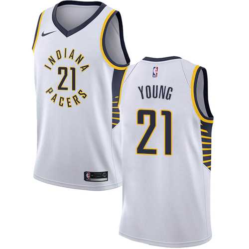 Men's Nike Indiana Pacers #21 Thaddeus Young White NBA Swingman Association Edition Jersey
