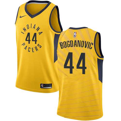 Men's Nike Indiana Pacers #44 Bojan Bogdanovic Gold NBA Swingman Statement Edition Jersey