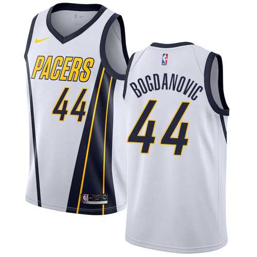 Men's Nike Indiana Pacers #44 Bojan Bogdanovic White NBA Swingman Earned Edition Jersey