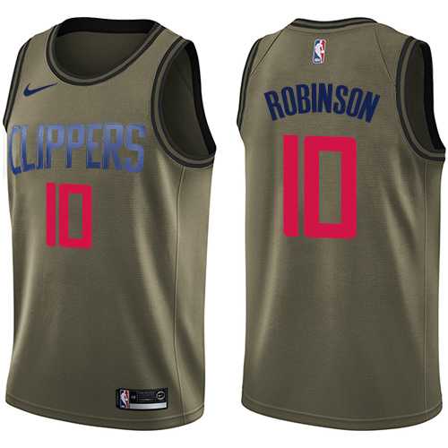 Men's Nike Los Angeles Clippers #10 Jerome Robinson Green NBA Swingman Salute to Service Jersey