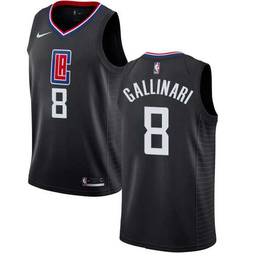 Men's Nike Los Angeles Clippers #8 Danilo Gallinari Black NBA Swingman Statement Edition Jersey