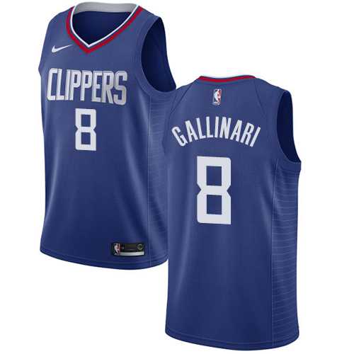 Men's Nike Los Angeles Clippers #8 Danilo Gallinari Blue NBA Swingman Icon Edition Jersey