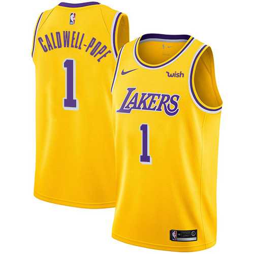 Men's Nike Los Angeles Lakers #1 Kentavious Caldwell-Pope Gold NBA Swingman Icon Edition Jersey