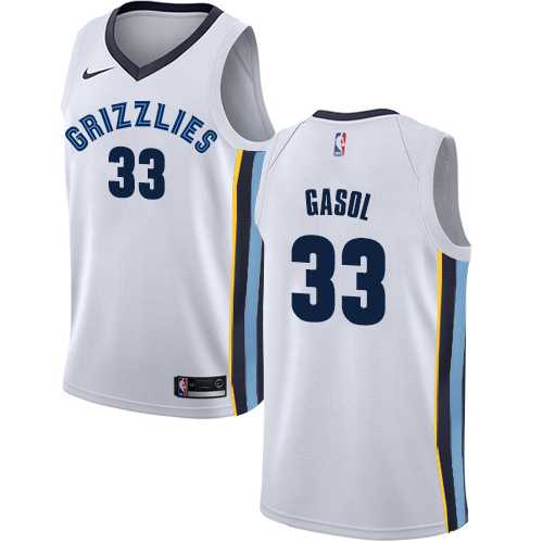 Men's Nike Memphis Grizzlies #33 Marc Gasol White NBA Swingman Association Edition Jersey