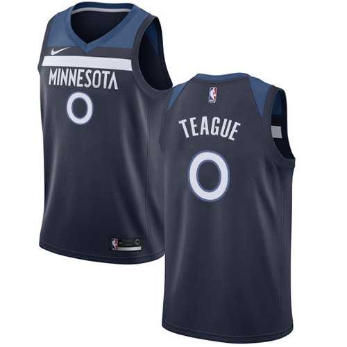 Men's Nike Minnesota Timberwolves #0 Jeff Teague Navy Blue NBA Swingman Icon Edition Jersey