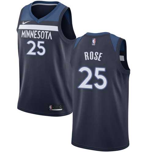 Men's Nike Minnesota Timberwolves #25 Derrick Rose Navy Blue NBA Authentic Icon Edition Jersey
