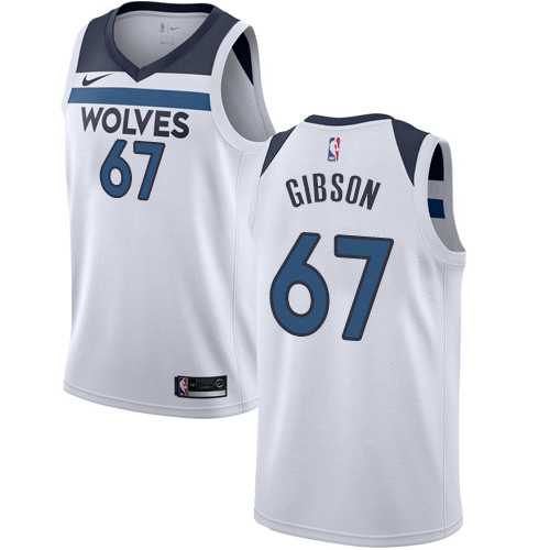 Men's Nike Minnesota Timberwolves #67 Taj Gibson White NBA Swingman Association Edition Jersey