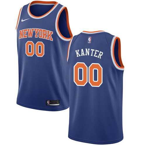 Men's Nike New York Knicks #00 Enes Kanter Blue NBA Swingman Icon Edition Jersey