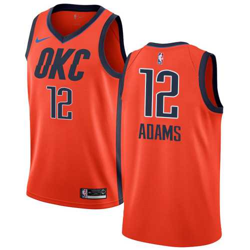 Men's Nike Oklahoma City Thunder #12 Steven Adams Orange NBA Swingman Earned Edition Jersey
