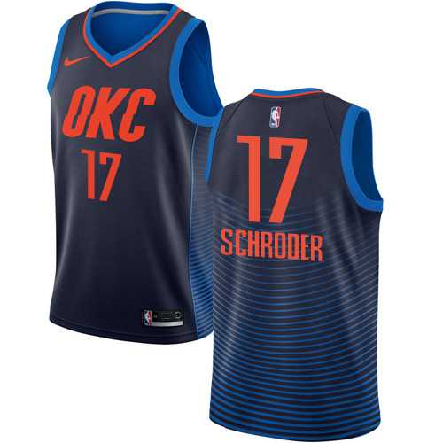 Men's Nike Oklahoma City Thunder #17 Dennis Schroder Navy Blue NBA Swingman Statement Edition Jersey