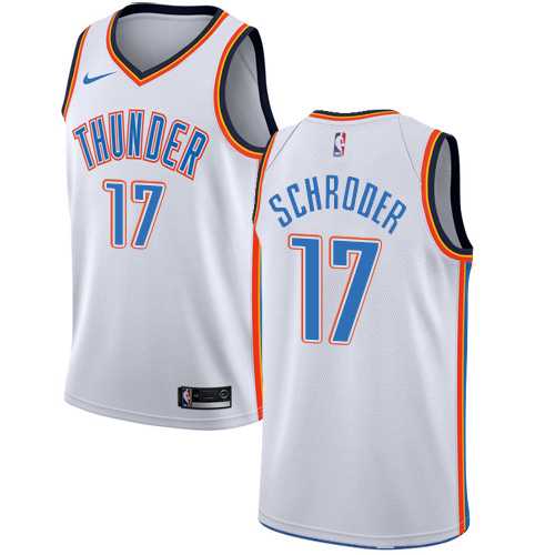 Men's Nike Oklahoma City Thunder #17 Dennis Schroder White NBA Swingman Association Edition Jersey
