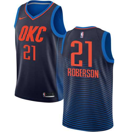 Men's Nike Oklahoma City Thunder #21 Andre Roberson Navy Blue NBA Swingman Statement Edition Jersey