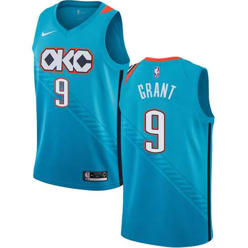 Men's Nike Oklahoma City Thunder #9 Jerami Grant Turquoise NBA Swingman City Edition 2018-19 Jersey