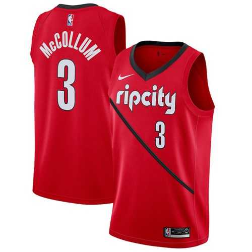Men's Nike Portland Trail Blazers #3 C.J. McCollum Red NBA Swingman Earned Edition Jersey