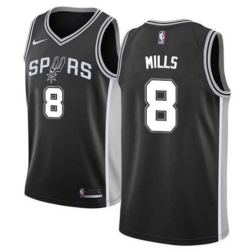 Men's Nike San Antonio Spurs #8 Patty Mills Black NBA Swingman Icon Edition Jersey