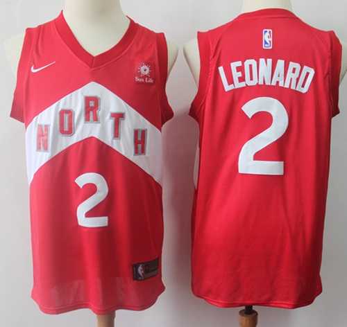 Men's Nike Toronto Raptors #2 Kawhi Leonard Red NBA Swingman Earned Edition Jersey