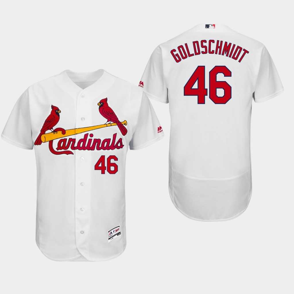 Men's St. Louis Cardinals #46 Paul Goldschmidt White Flexbase Authentic Collection Stitched MLB Jersey