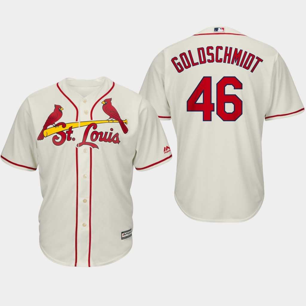 Men's St.Louis Cardinals #46 Paul Goldschmidt Cream Cool Base Stitched MLB Jersey