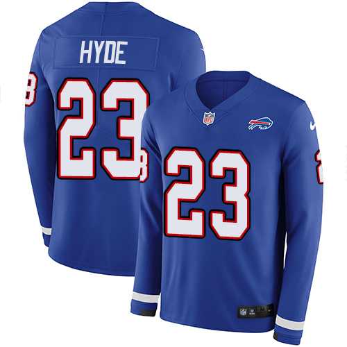 Nike Buffalo Bills #23 Micah Hyde Royal Blue Team Color Men's Stitched NFL Limited Therma Long Sleeve Jersey