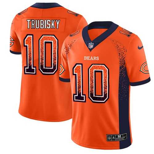 Nike Chicago Bears #10 Mitchell Trubisky Orange Alternate Men's Stitched NFL Limited Rush Drift Fashion Jersey