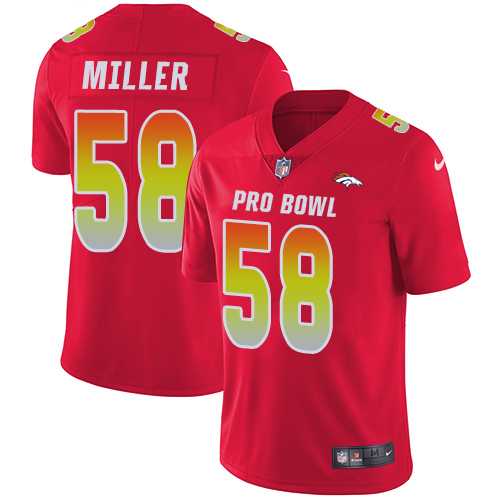 Nike Denver Broncos #58 Von Miller Red Men's Stitched NFL Limited AFC 2019 Pro Bowl Jersey