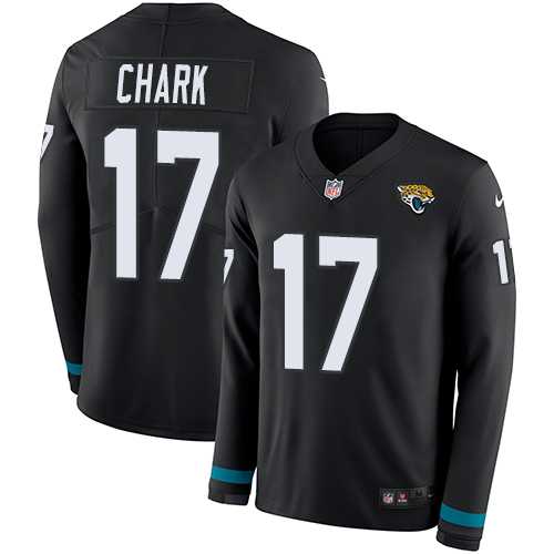 Nike Jacksonville Jaguars #17 DJ Chark Black Team Color Men's Stitched NFL Limited Therma Long Sleeve Jersey