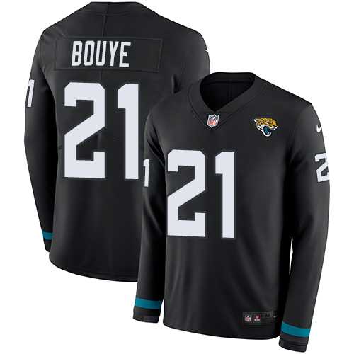 Nike Jacksonville Jaguars #21 A.J. Bouye Black Team Color Men's Stitched NFL Limited Therma Long Sleeve Jersey