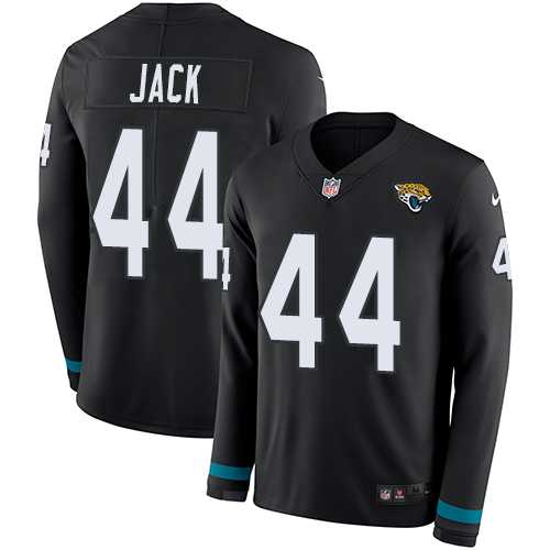 Nike Jacksonville Jaguars #44 Myles Jack Black Team Color Men's Stitched NFL Limited Therma Long Sleeve Jersey