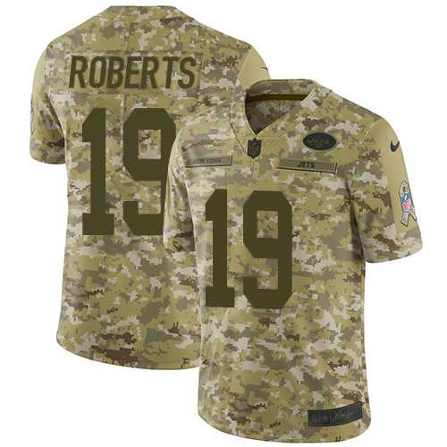 Nike New York Jets #19 Andre Roberts Camo Men's Stitched NFL Limited 2018 Salute To Service Jersey