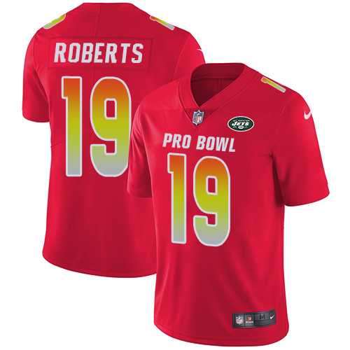 Nike New York Jets #19 Andre Roberts Red Men's Stitched NFL Limited AFC 2019 Pro Bowl Jersey