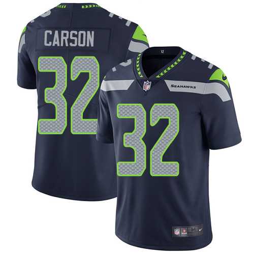 Nike Seattle Seahawks #32 Chris Carson Steel Blue Team Color Men's Stitched NFL Vapor Untouchable Limited Jersey