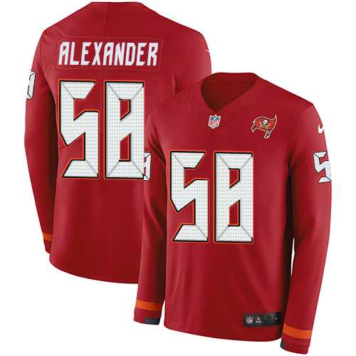 Nike Tampa Bay Buccaneers #58 Kwon Alexander Red Team Color Men's Stitched NFL Limited Therma Long Sleeve Jersey