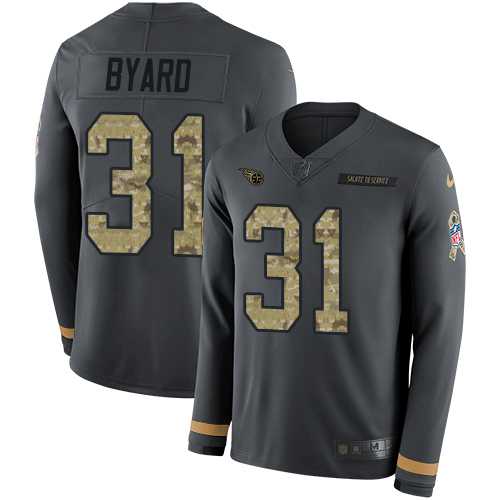 Nike Tennessee Titans #31 Kevin Byard Anthracite Salute to Service Men's Stitched NFL Limited Therma Long Sleeve Jersey