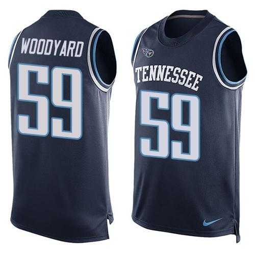 Nike Tennessee Titans #59 Wesley Woodyard Navy Blue Team Color Men's Stitched NFL Limited Tank Top Jersey