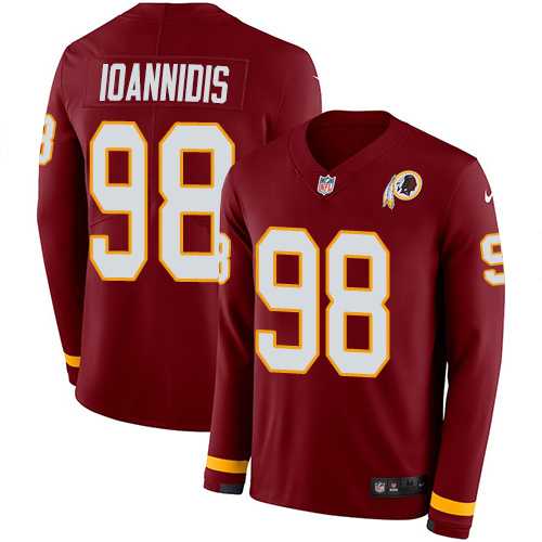 Nike Washington Redskins #98 Matt Ioannidis Burgundy Red Team Color Men's Stitched NFL Limited Therma Long Sleeve Jersey
